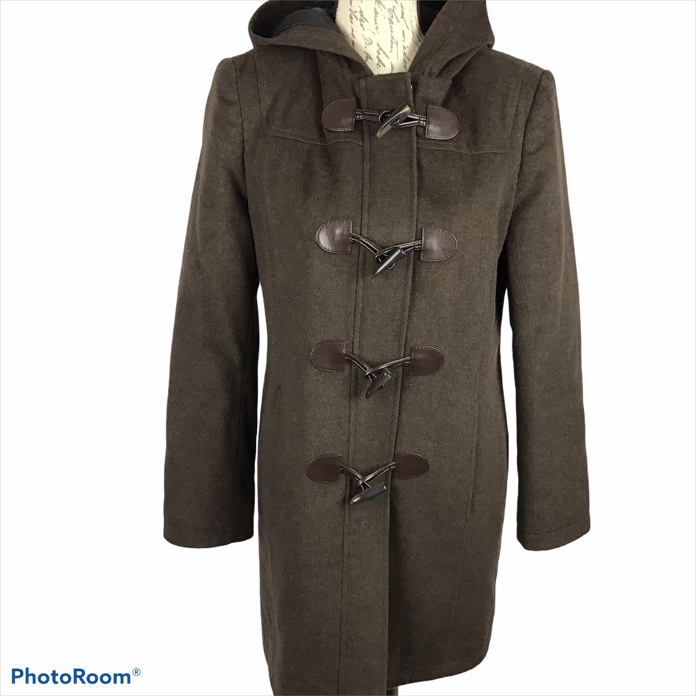 L.L. Bean Wool Blend Hooded Coat